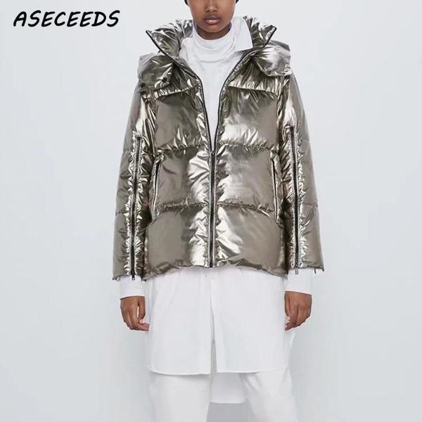 

women's down & parkas 2021 fashion warm winter jacket women casual hooded puffer korean coats and jackets bomber streetwear, Black