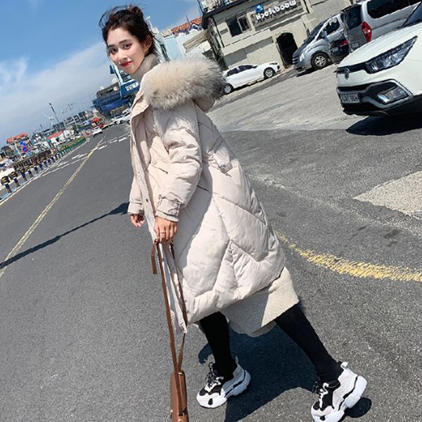 

women winter coat korean-style new style mid-length loose and plus-size cotton-padded clothes students padded, Black