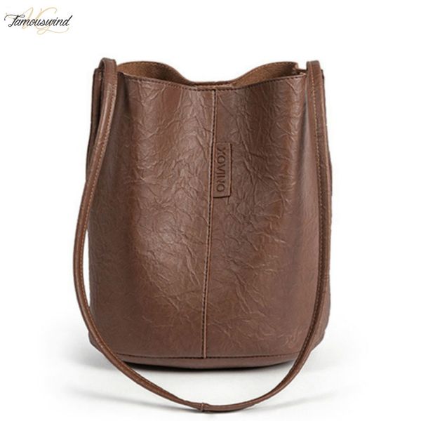 

womens handbag new fashion womens bag wild leather bucket bags large capacity shopping messenger shoulder bags