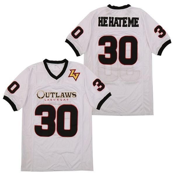 

Mens 30 He Hate Me Jersey Las Vegas Outlaws Authentic Champion XFL He Hate Me Jerseys Free Shipping