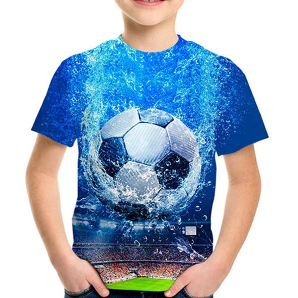 

2020 summer children fashion 3d t-shirt boys girls cool blue water football bird funny print t shirt kids tshirts garden2010, Black