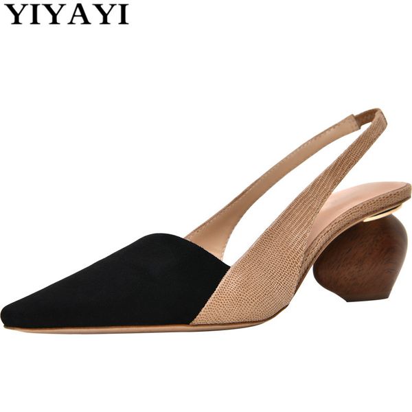 

pointed toe pumps women shoes special high heels elegant dress office shoes leather ladies khaki chaussures femme, Black