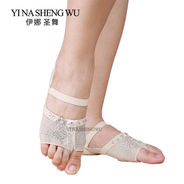 

1 pair belly dancing foot thong dance socks shoe toe pads belly dance practice socks ballet shoes accessories professional, Black;red