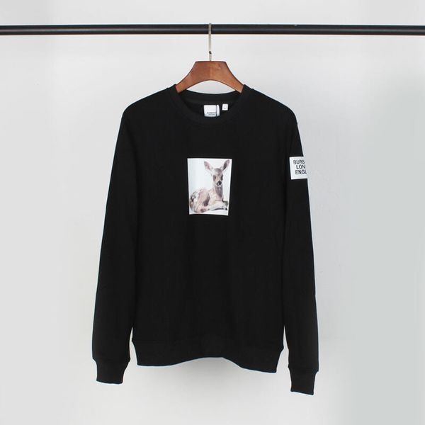 

19fw luxurious brand design bbr hoodie long sleeve crewneck sweater sweatshirt fashion fawn print pullover hoodie outdoor sweatshirt, Gray;blue