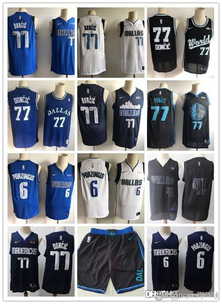 

Мужские Luka 77 Doncic Кристапу 6 Porzingis Дирк Новицки 41 Баскетбол Шорты Баскетбол Джерси