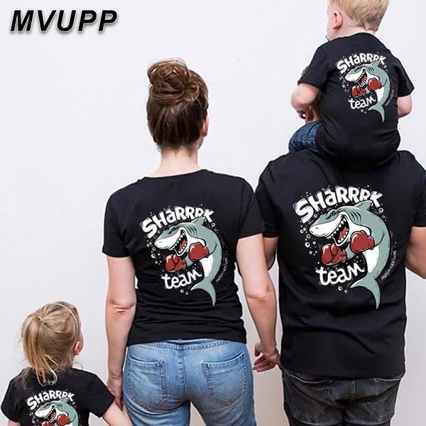 

mvupp family matching clothes look daddy mommy and me kids outfits clothing 2019 new arrivals team fashion cotton print t shirt, Blue