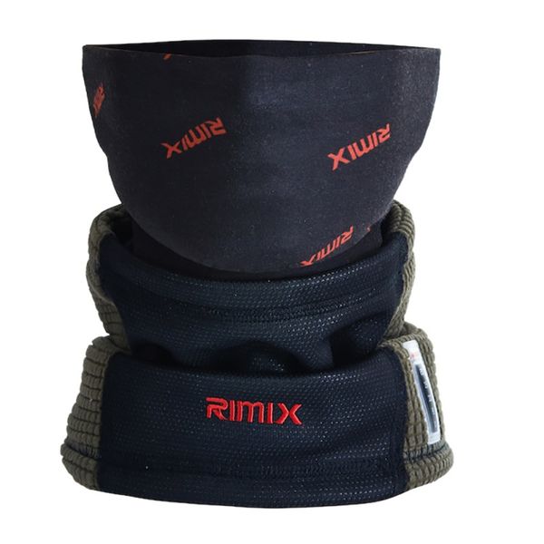 

outdoor neck warmer face mask hat winter warm fleece scarf snood skiing snowboarding cycling hiking 3-in-1, Black