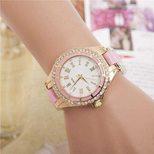 

selling wrist watch women marble mirror roman scale diamond casual quartz watch 6 colors can be selected 2017 new ceasuri, Slivery;brown