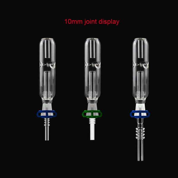 

Мини стекло Ручной Труба Мед Стро Набор с 10 мм титанового Nail Кварц керамического наконечником Oil Rig Concentrate Dab Rig Mini Glass Bong