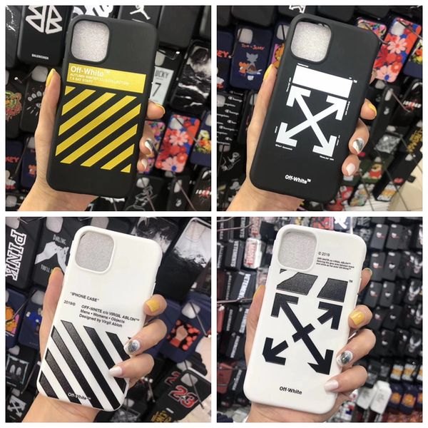 

off stripes graffiti phone case for iphone 11 pro max x xs max xr 7 8 plus shell black white rear cover designer arrow shell tpu a02