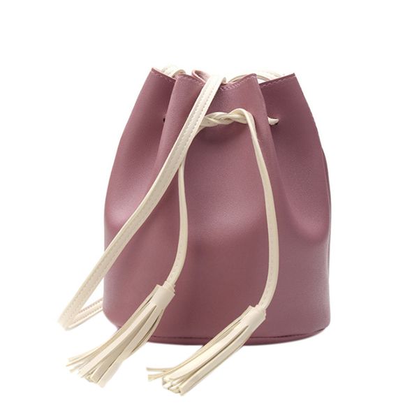 

jhd-fashion women shoulder bucket bag small handbags with tassel mobile phone pouch crossbody messenger bag lady