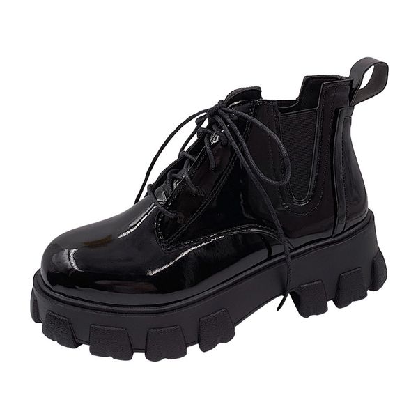 

boots women shoes woman boots wedge solid color fashion winter female ankle 2020 winter new short fur warm, Black