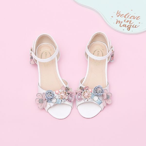 

сладостных корейском стиле кристалл девочек обувь прямая линия ремешок на запястье большие дети сандалии танец этикет цветочная принцесса об, Black;red