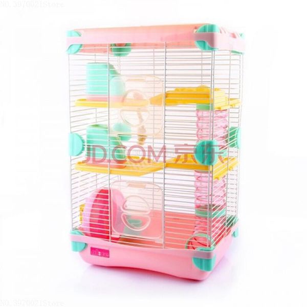 

small pet guinea pig hamster cage crystal multi-storey castle for hamster travel carry practical cage hamster accessories