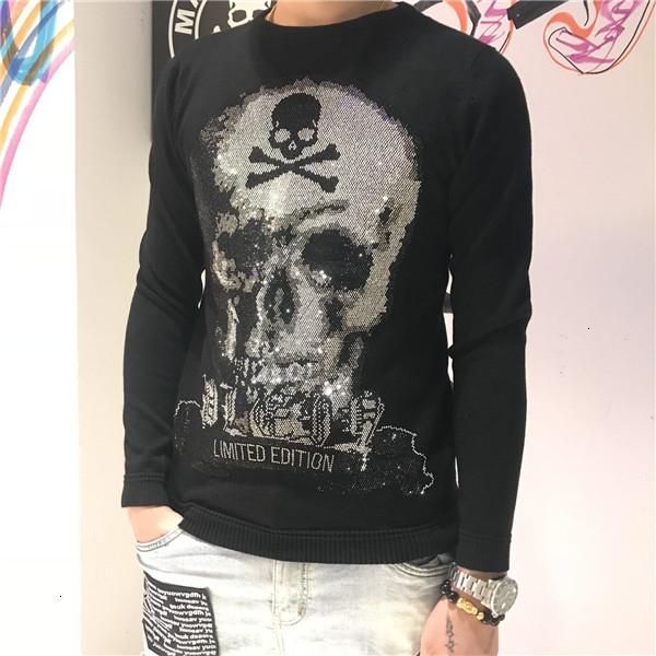 

2019 new men's long sleeve knitted sweater jb1991003102yunhui09y9, White;black
