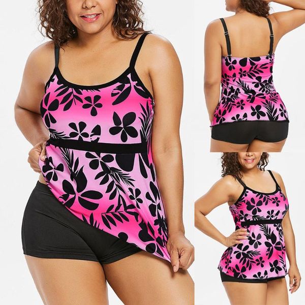 

women leaf print swimwear beachwear plus size swimsuit bikini tankini set maternity swimwear female bathing suit biquini, White