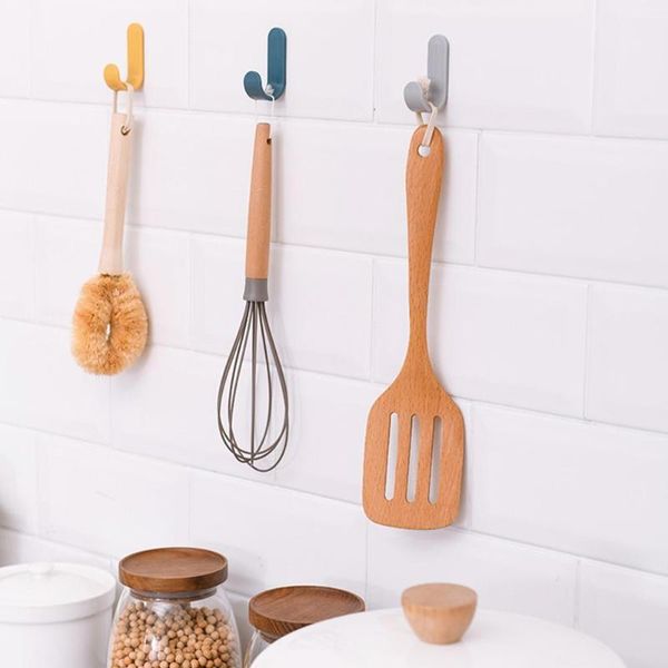 

hooks & rails 4/6 pcs multipurpose hanger hook kitchen utensils bathroom wall seamless towel adhesive s5d6