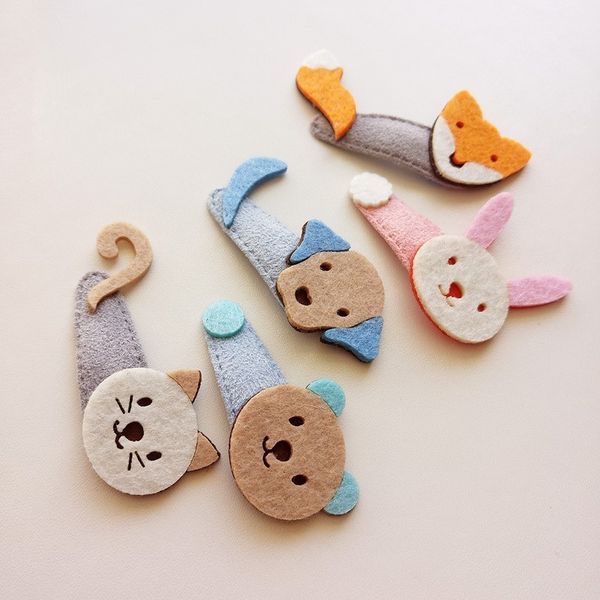 

1 pcs new cute cartoon cat bear fox rabbit baby bb clips girls hairpins hair clip kids headwear children accessories, Slivery;white
