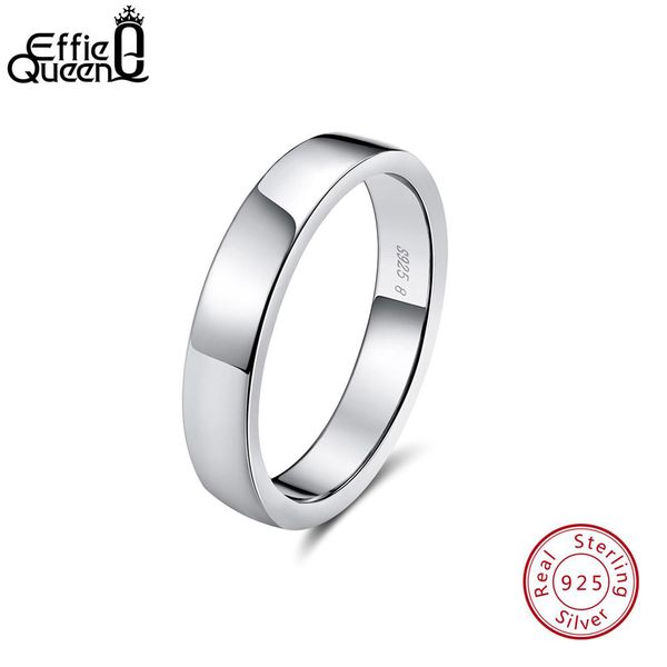 

effie queen sterling silver women wedding band high polished can engrave name date bar men rings party 925 jewelry tsr73, Slivery;golden