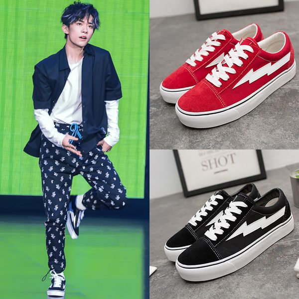 

new 2020 canvas men shoes mens sneakers skateboarding casual shoes women skate shoes womens casual boots size 35-40, Black