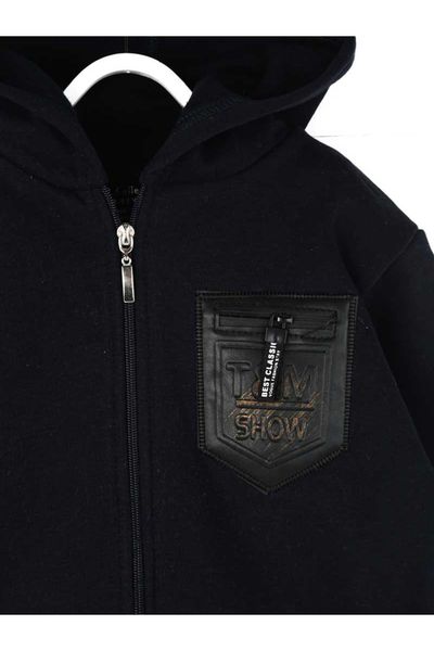 

dark dark blue winter male child sweatshirt, Black