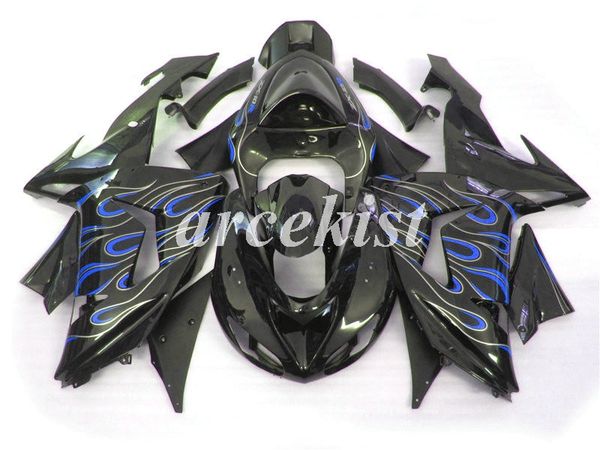 

4 gifts new abs motorcycle fairings kit fit for kawasaki ninja zx-10r zx10r 2006 2007 06 07 10r nice blue flame
