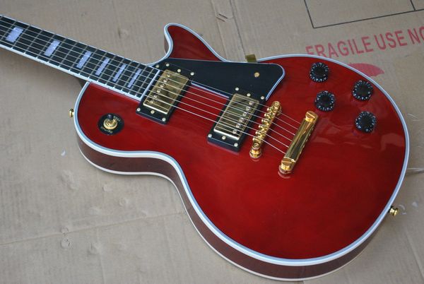 

Cu tom wine red electric guitar olid mahogany with gold hardware abr 1 tune o matic bridge
