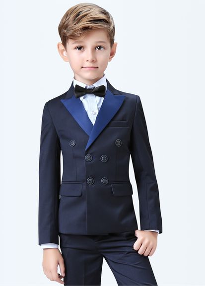 Popular trespassado pico lapela Kid completa Suit Designer Bonito Wedding Boy Meninos Vestuário Custom-made (Jacket + Calças + Tie) A52