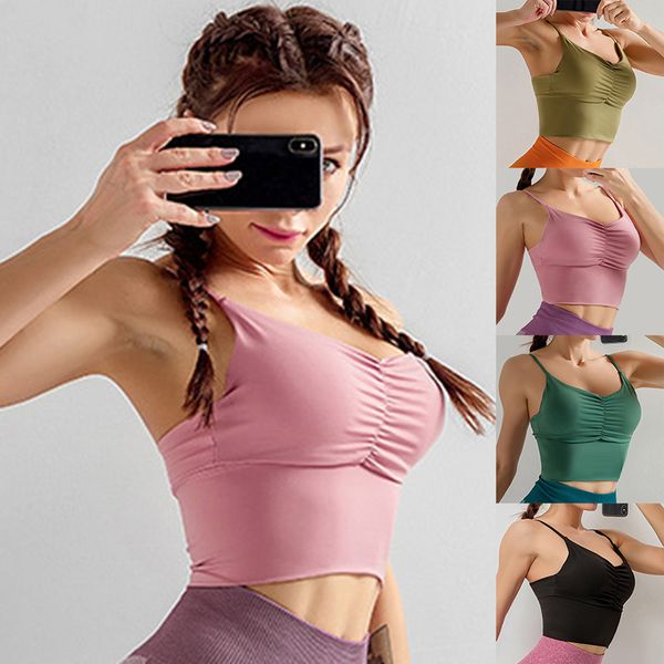 

women's sports comfy bra mid compression strappy back workout bra padded yoga sports, White;black