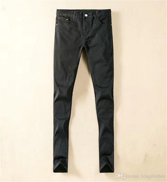 

топ роскошные джинсы мода мужчины мужские тонкие повседневные брюки брюки светло-синий fit свободные хлопчатобумажные брендовые джинсы для м, Blue