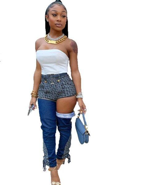 

design streetwear broken fashion popular fashion jeans lady patchwork lace-up pencil pants new hole jeans 2021 qmeew, Black