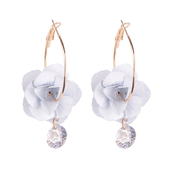 

fashion flowers drop dangle earring for women wedding jewelry, Silver