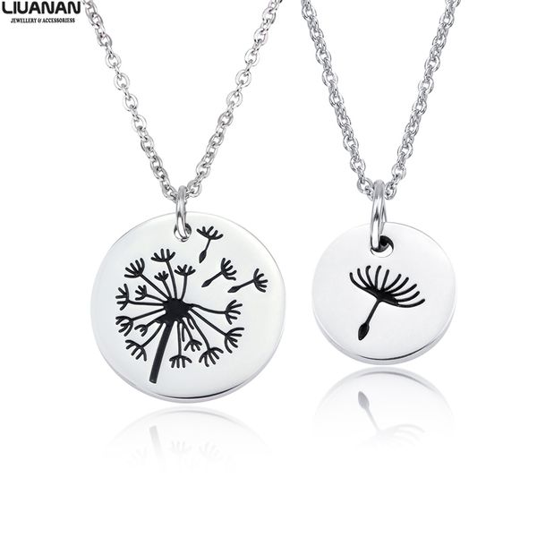 

mother daughter necklace set mommy & me jewelry dandelion wish necklaces stainless steel mom daughter pendant mother's day gift, Silver