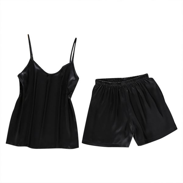 

women satin fashion solid sling sleepwear lingerie underwear nightwear set hand wash cold 4.5, Black;red