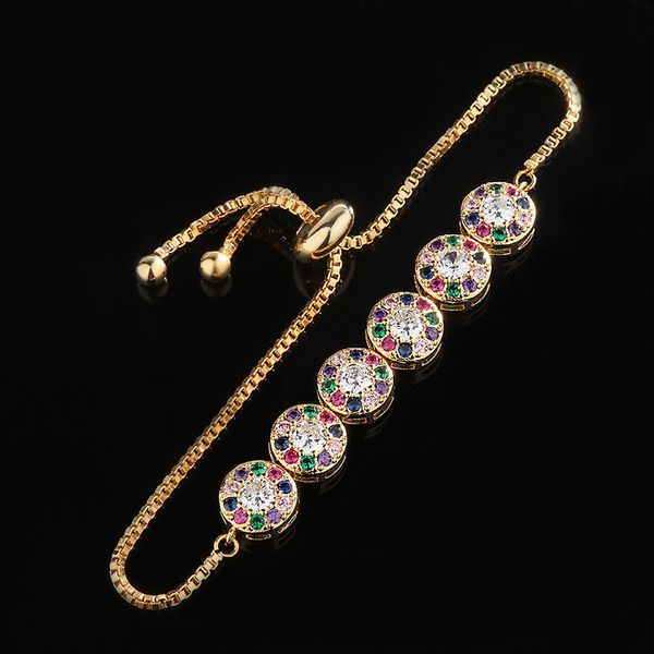 

funmode round shape fashion women bracelets&bangles tennis chain gold color bracelets for women girls gifts wholesale fb03, Black