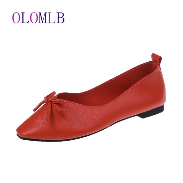 

women's shoes 2020 spring autumn ladies boat shoes slip on ballerina ladies shallow flat casual breathable flats bow tied, Black