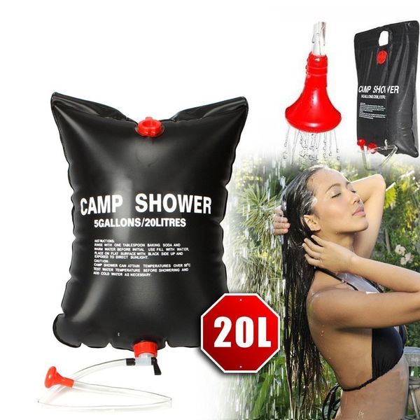 

20l water bag outdoor camping travel hiking climbing bbq picnic water storage foldable solar energy heated camp pvc shower bag