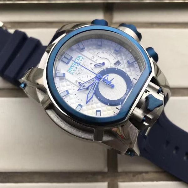 

invicta model:201122 men reserve bolt zeus magnum dual time swiss movement ronda 5040.d quartz chronograph rubber strap watch, Slivery;brown