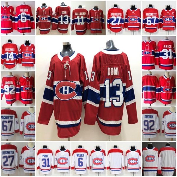 

montreal canadiens jersey hockey 11 brendan gallagher 13 max domi carey price alex galchenyuk shea weber jonathan drouin jesperi kotkaniemi, Black;red