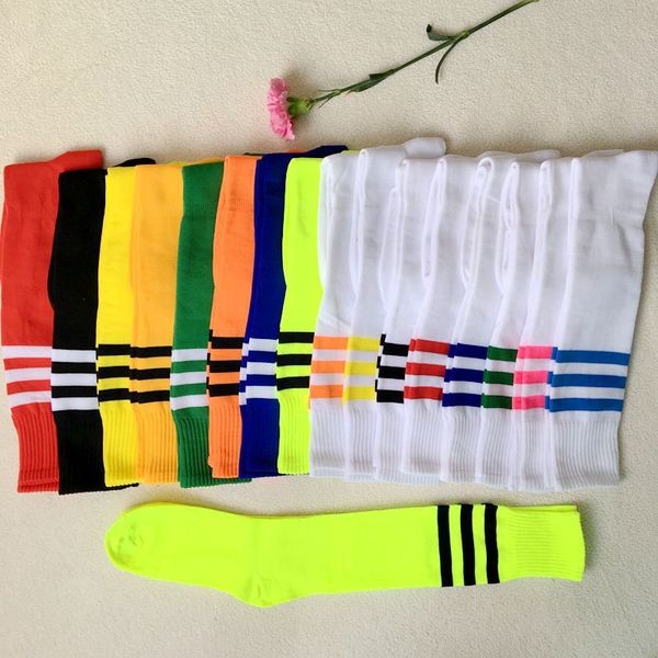 

16 color sports football socks children male female stripe students long tube basketball soccer socks boys girls design sock runner, Pink;yellow