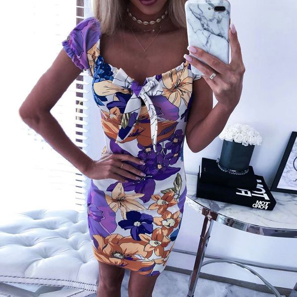 

dress women casual square collar ropa mujer bow summer dresses short sleeve vadim floral print mini dress vestidos de festa j06, Black;pink