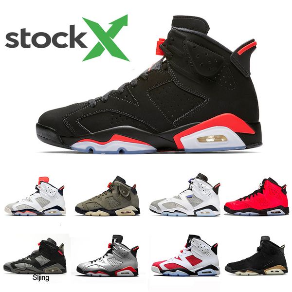 

stock x new travis scotts 6 6s basketball shoes cactus jack black infrared bred unc reflective bugs bunny men sports designer sneakers