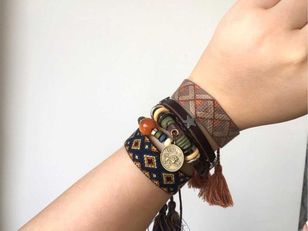 

woven friendship bracelets for teenagers women, colorful handmade braided bracelet for wrist or anklet, Golden;silver