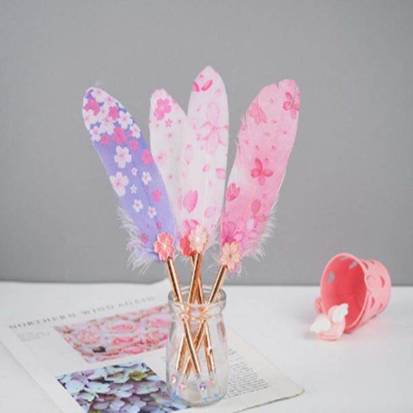 

new cherry blossom перо черного ядро нейтральной pen творческой плюшевые симпатичные pen канцелярского студент фестиваль подарки