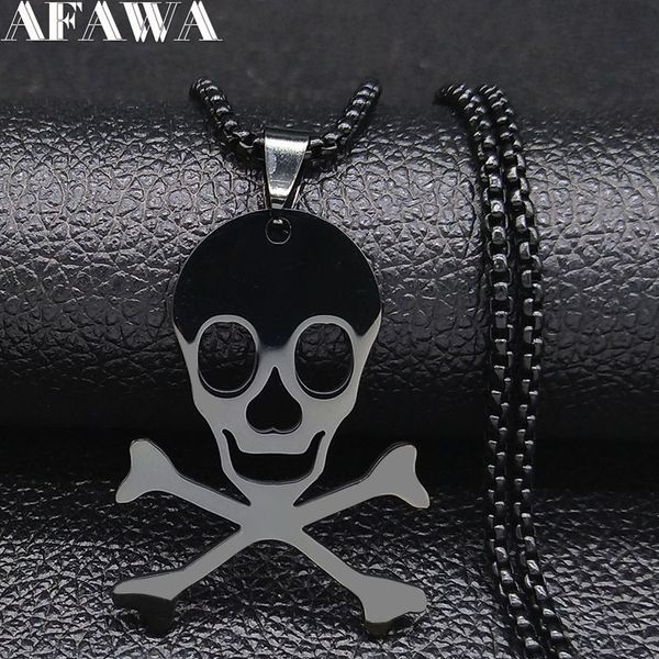 

2019 fashion stainlessÂ steel gothic necklace for men black long necklaces & pendants jewelry collares largos n19886, Silver