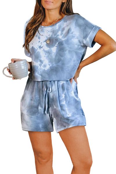 

dhl for pajamas tiedye for mujer crew neck tie dye pajama short sets tie dye shirts wholesale brown new bwkf bvmcq, Blue;gray
