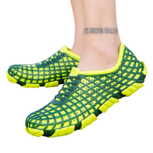 

2019 comfortable handmade men sandals mens beach slippers solid hook hollow out casual breathable flats sandals shoes big size, Black