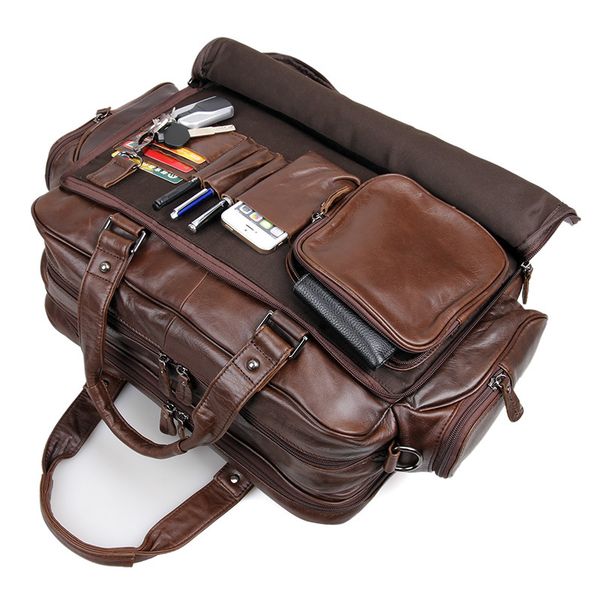 

nesitu big large genuine leather 15.6'' lapoffice men briefcase portfolio business travel messenger bag m7150