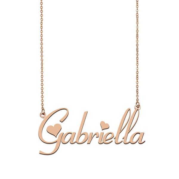 

gabriella name necklace pendant for women girls birthday gift custom nameplate kids friends jewelry 18k gold plated stainless steel, Silver