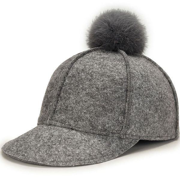 grey felt baseball cap